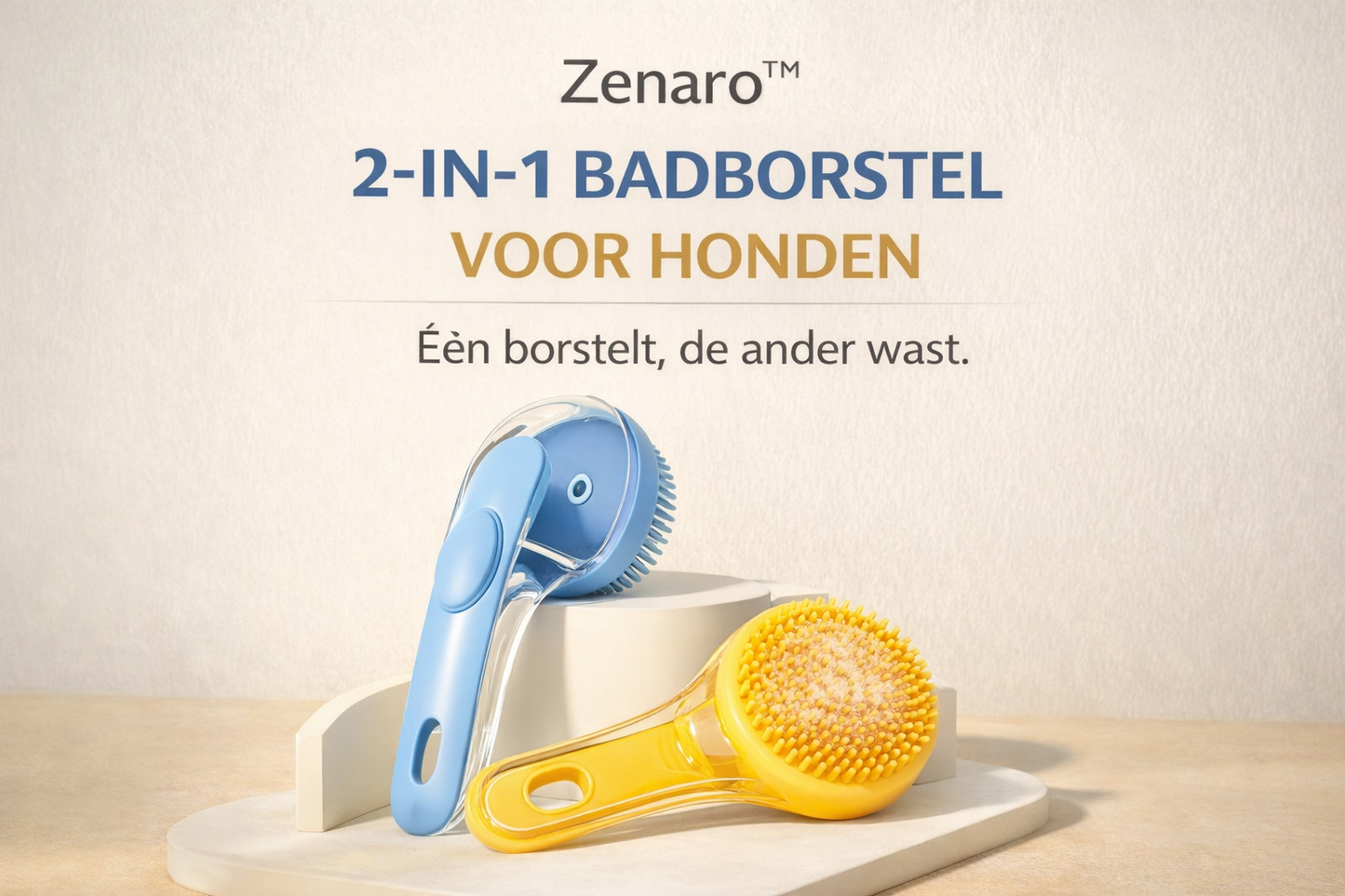 Zenaro™ 2-in-1 Dog Bath Brush – Shampoo & Massage in One