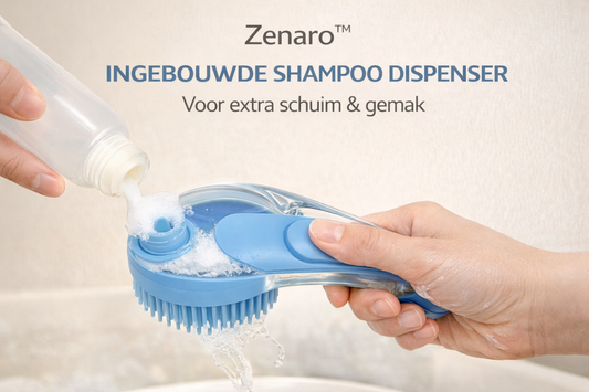 Zenaro™ 2-in-1 Dog Bath Brush – Shampoo & Massage in One