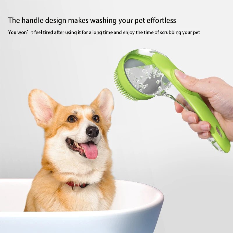 2-in-1 Honden Badborstel met Shampoo Dispenser